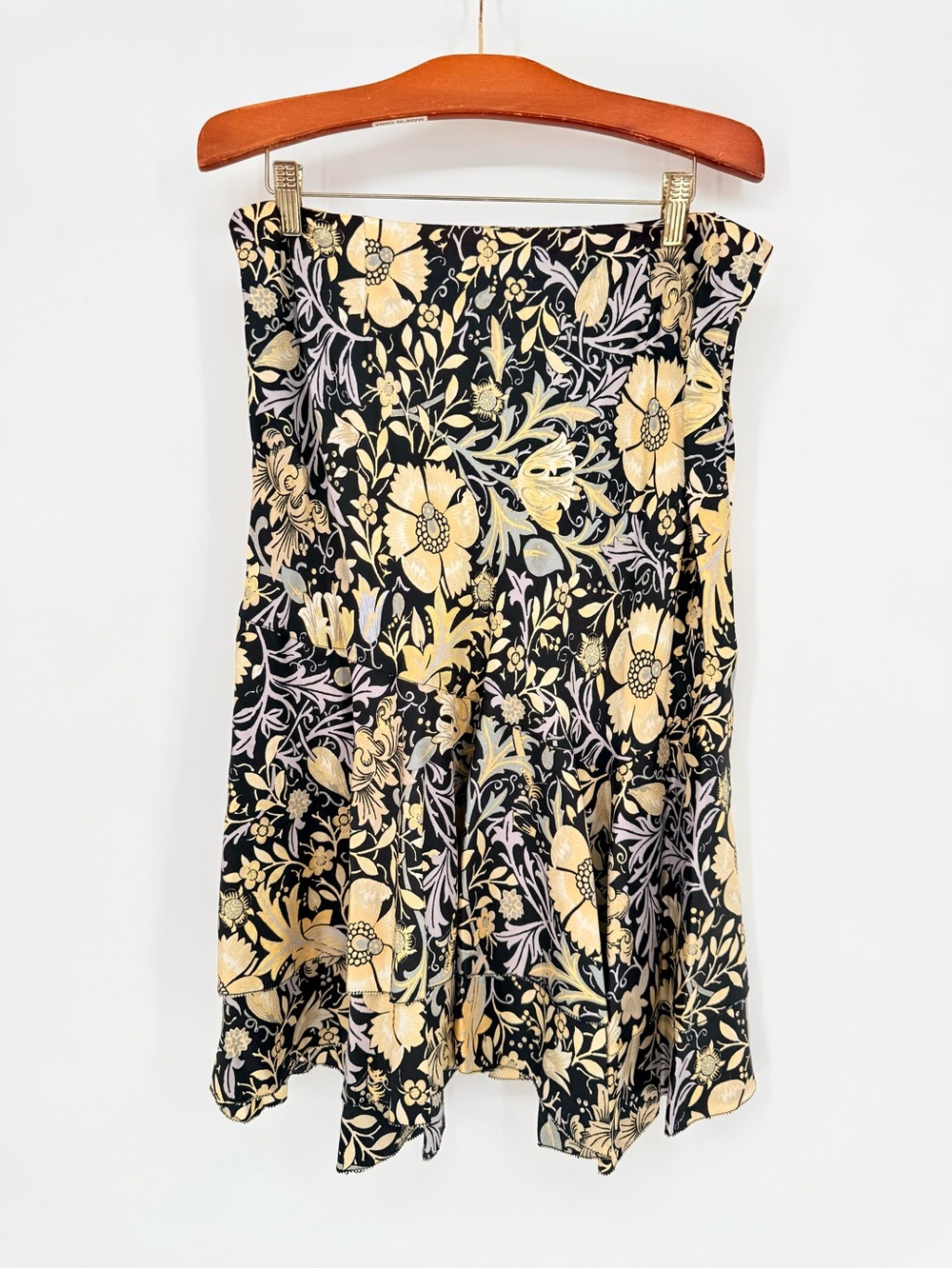 1990s Vintage NWT Sigrid Olsen 100% Silk Skirt Floral Cottagecore Boho Petite 8P - Picture 3 of 9